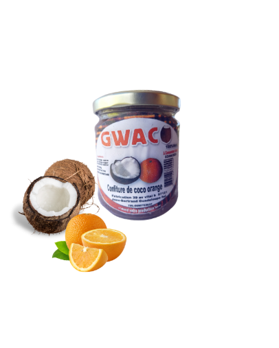 Confiture de Coco Orange au sucre de canne - Gwaco